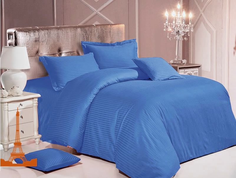 

Простыня Maktex из страйп-сатина на резинке 200x200x30 Василек 1х1, Простыни из страйп-сатина на резинке 125