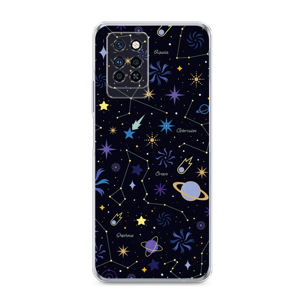 

Чехол на Infinix Note 10 Pro "Цветной космос", Желтый, 3100150-2