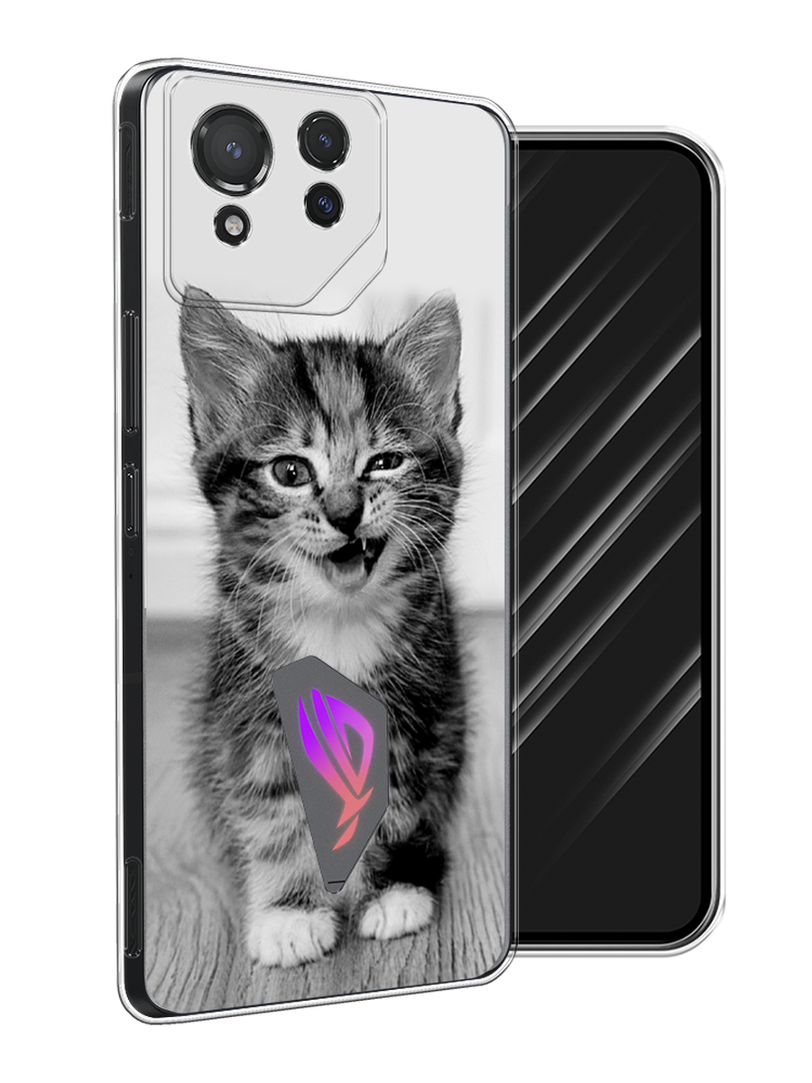 

Чехол Awog на Asus ROG Phone 8 "Подмигивающий котенок", Черный;серый, 45150-1