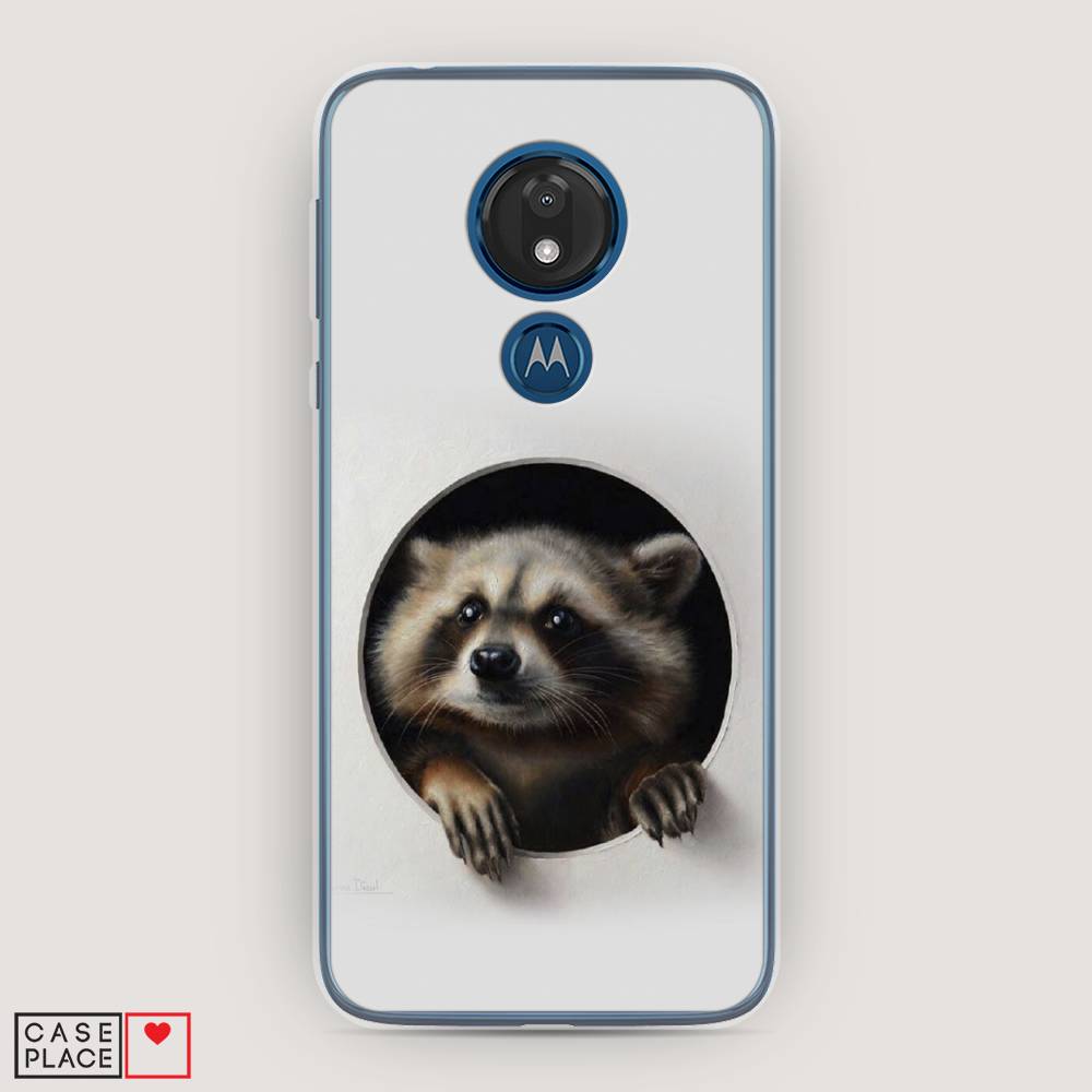 

Чехол Awog на Motorola Moto G7 / Моторола Мото G7 "Любопытный енот", Разноцветный, 241150-1