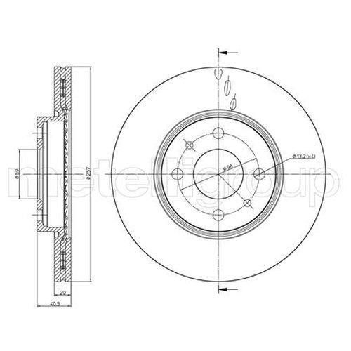 

Тормозной диск передний Metelli 230231c