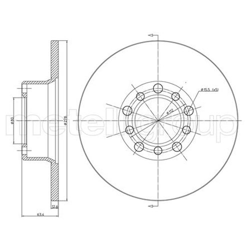 

Тормозной диск передний Metelli 230046