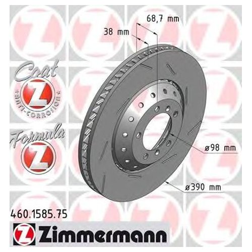 фото Тормозной диск zimmermann 460158575 для porsche panamera