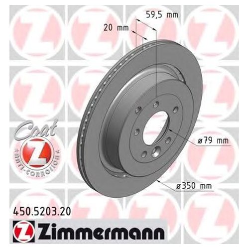 фото Тормозной диск задний zimmermann 450520320