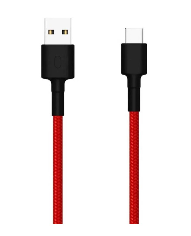 Кабель XIAOMI Mi Braided, USB A(m), USB Type-C (m), 1м, красный [sjv4110gl]