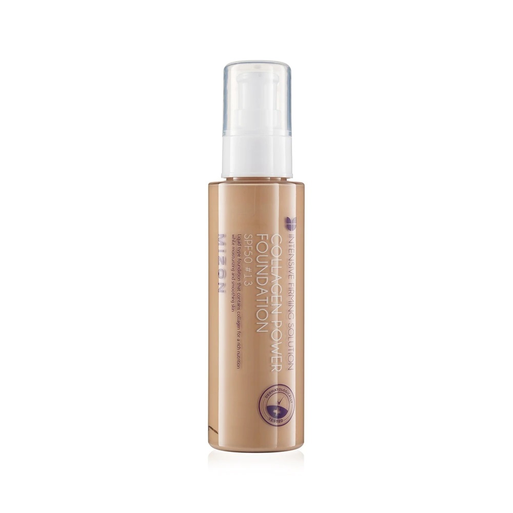 фото Тональная основа mizon collagen power foundation spf50 с коллагеном, тон 13, 100 мл