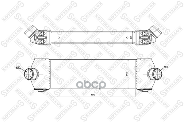 

10-40092-Sx интеркулер Ford Transit/Tourneo 2.2Tdci/2.4Tdci 06> Stellox 1040092SX