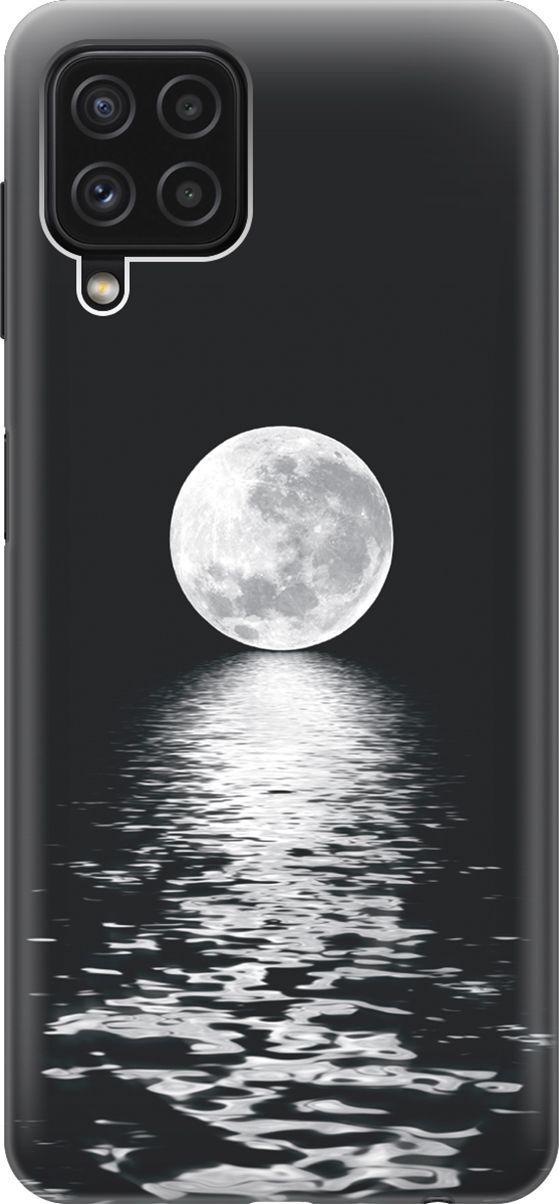 

Чехол на Samsung Galaxy A22 "Луна над морем", Белый;черный, 7078