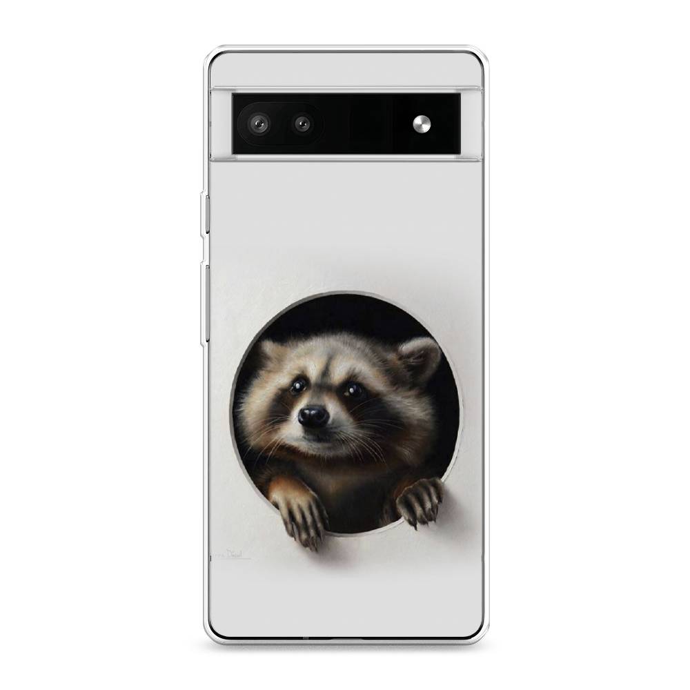 

Чехол Awog на Google Pixel 6A "Любопытный енот", Разноцветный, 271150-1