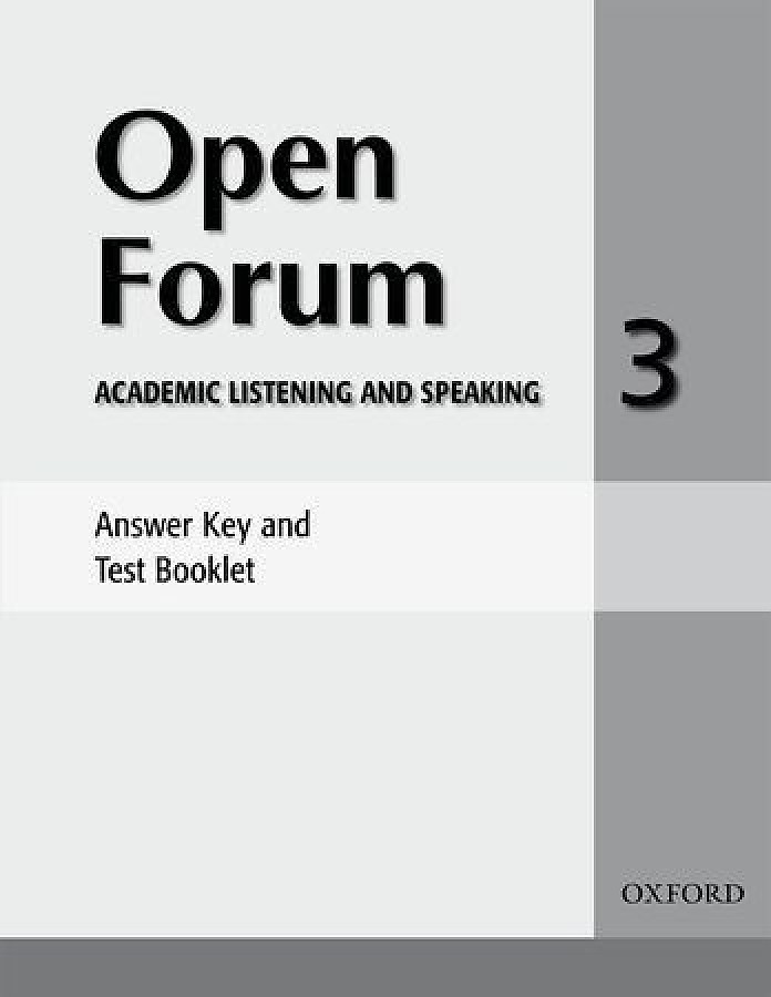 

Книга Open Forum 3 Answer Key and Test Booklet