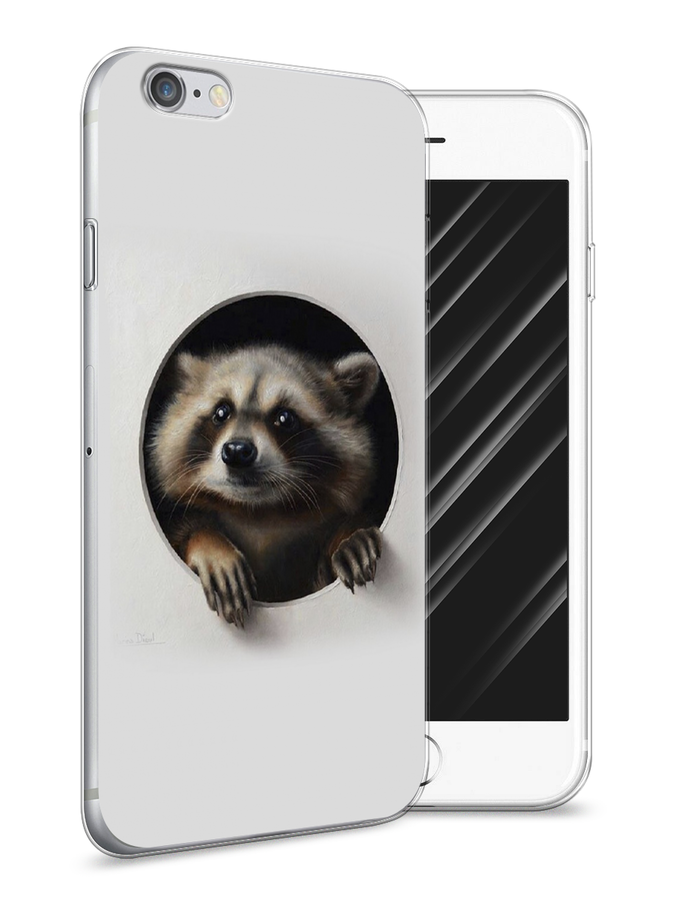 

Чехол Awog на Apple iPhone 6S / Айфон 6S "Любопытный енот", Разноцветный, 0104S50-1