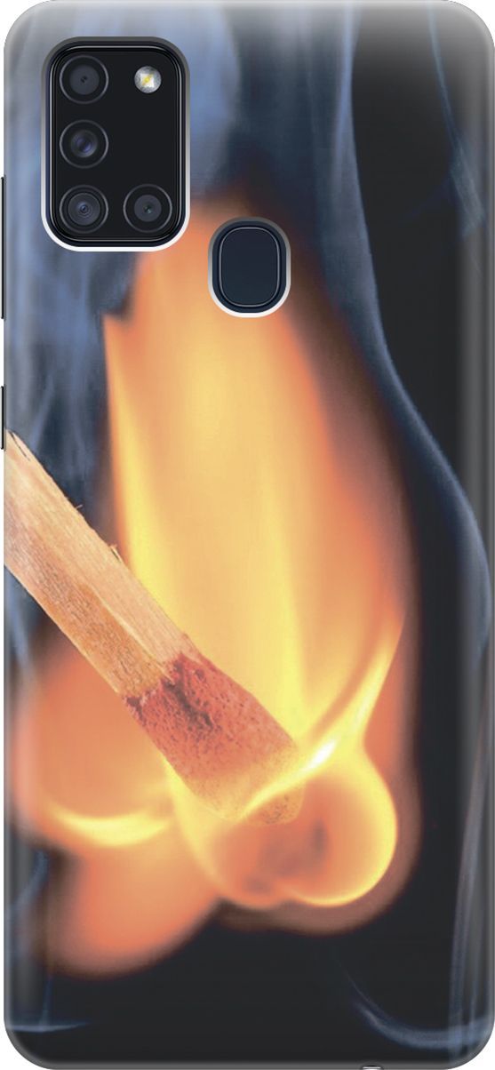 

Силиконовый чехол на Samsung Galaxy A21s "Горящая спичка", Оранжевый;черный, 4618