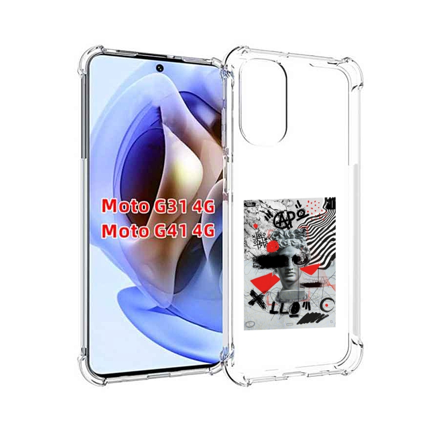 

Чехол MyPads стрит арт статуя для Motorola Moto G31 4G / G41 4G, Прозрачный, Tocco