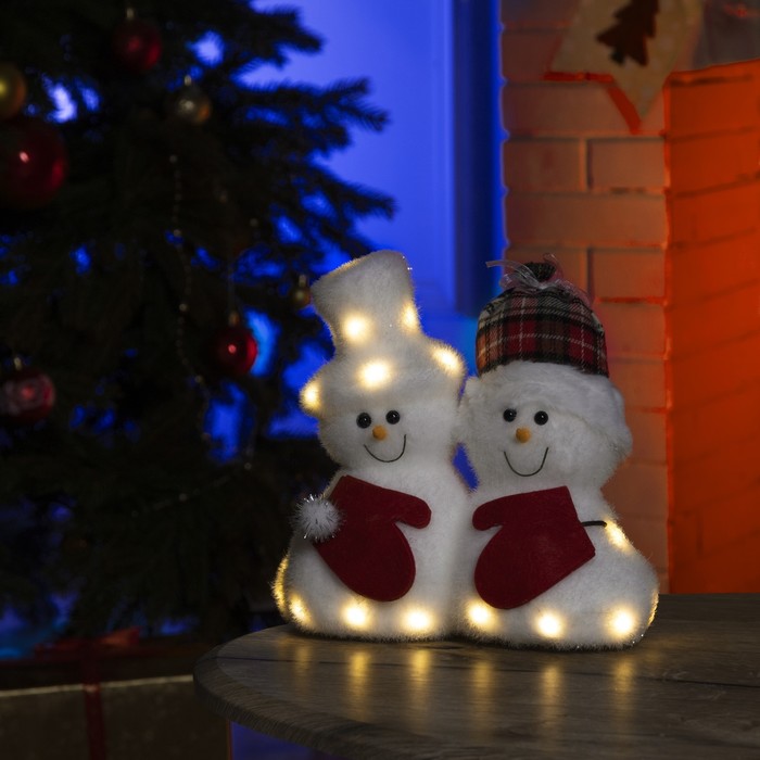 

Световая фигура Luazon Lighting Снеговики 4357017 белый теплый, Снеговики