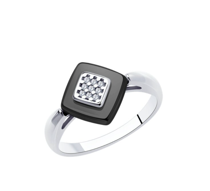 

Кольцо из серебра с керамикой/фианитом р. 17,5 Diamant 94-110-01270-1, 94-110-01270-1