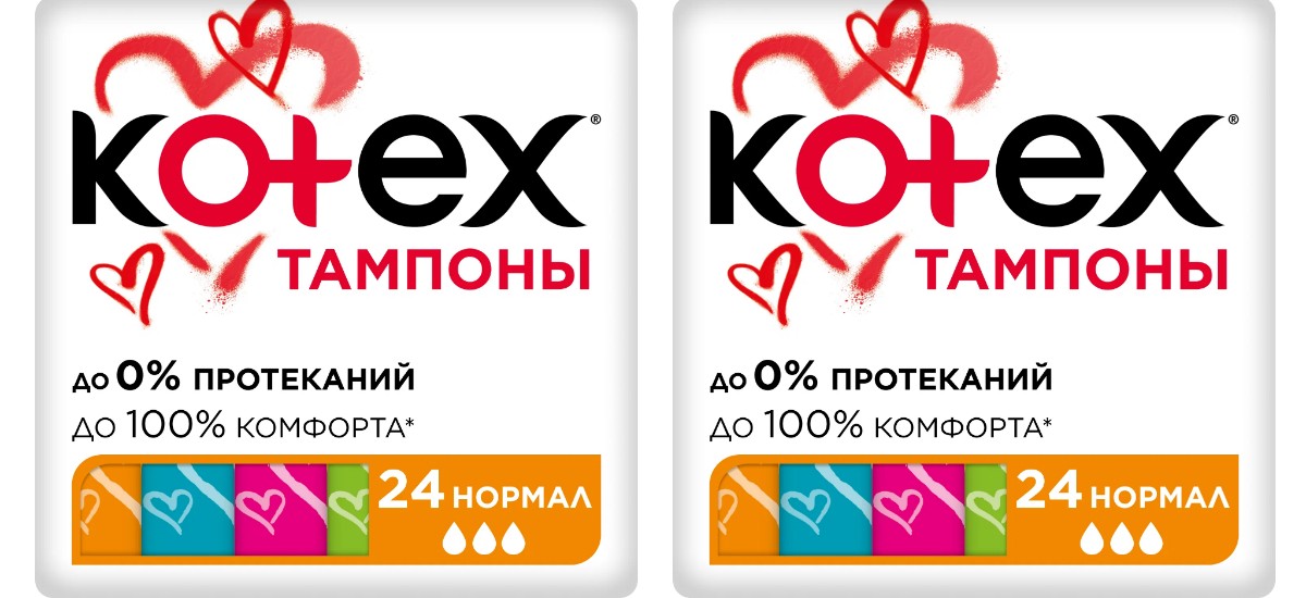 Тампоны Kotex Normal 24 шт, 2 упаковки