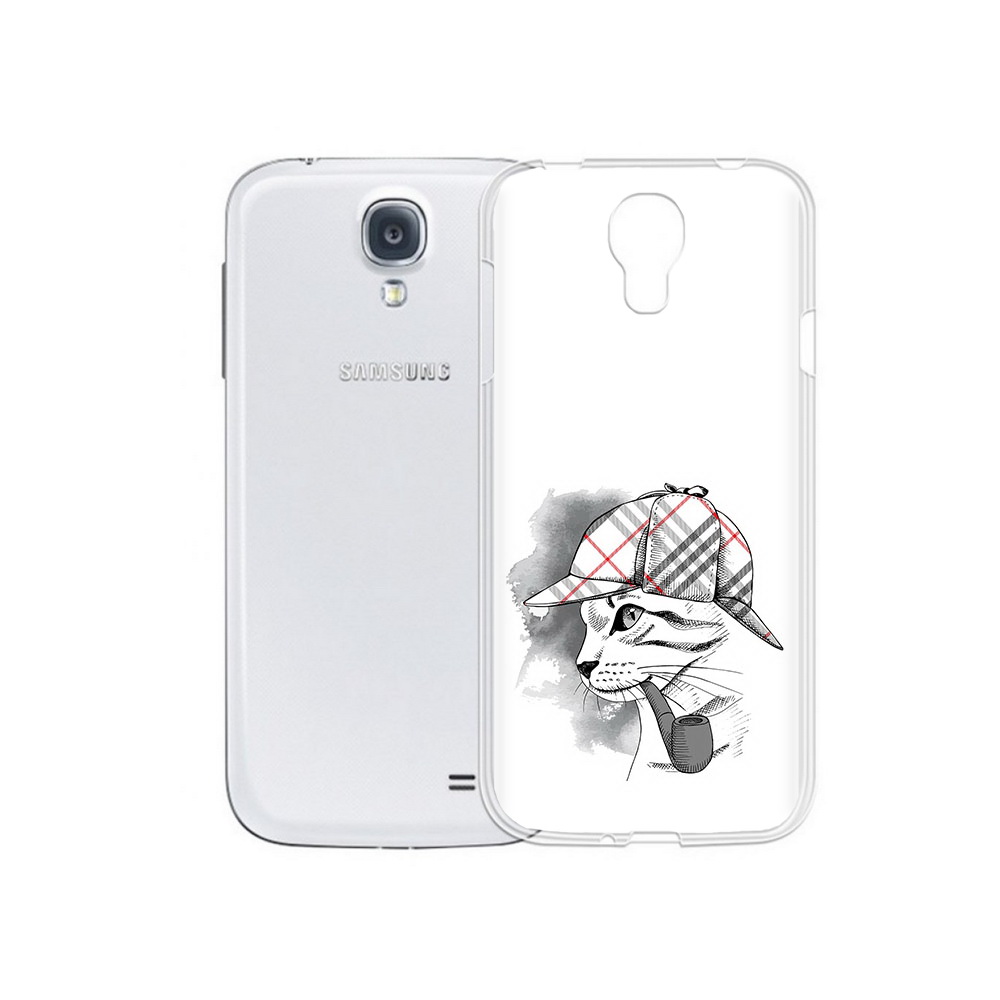 

Чехол MyPads Tocco для Samsung Galaxy S4 кошка с трубкой (PT41285.571.405), Прозрачный, Tocco