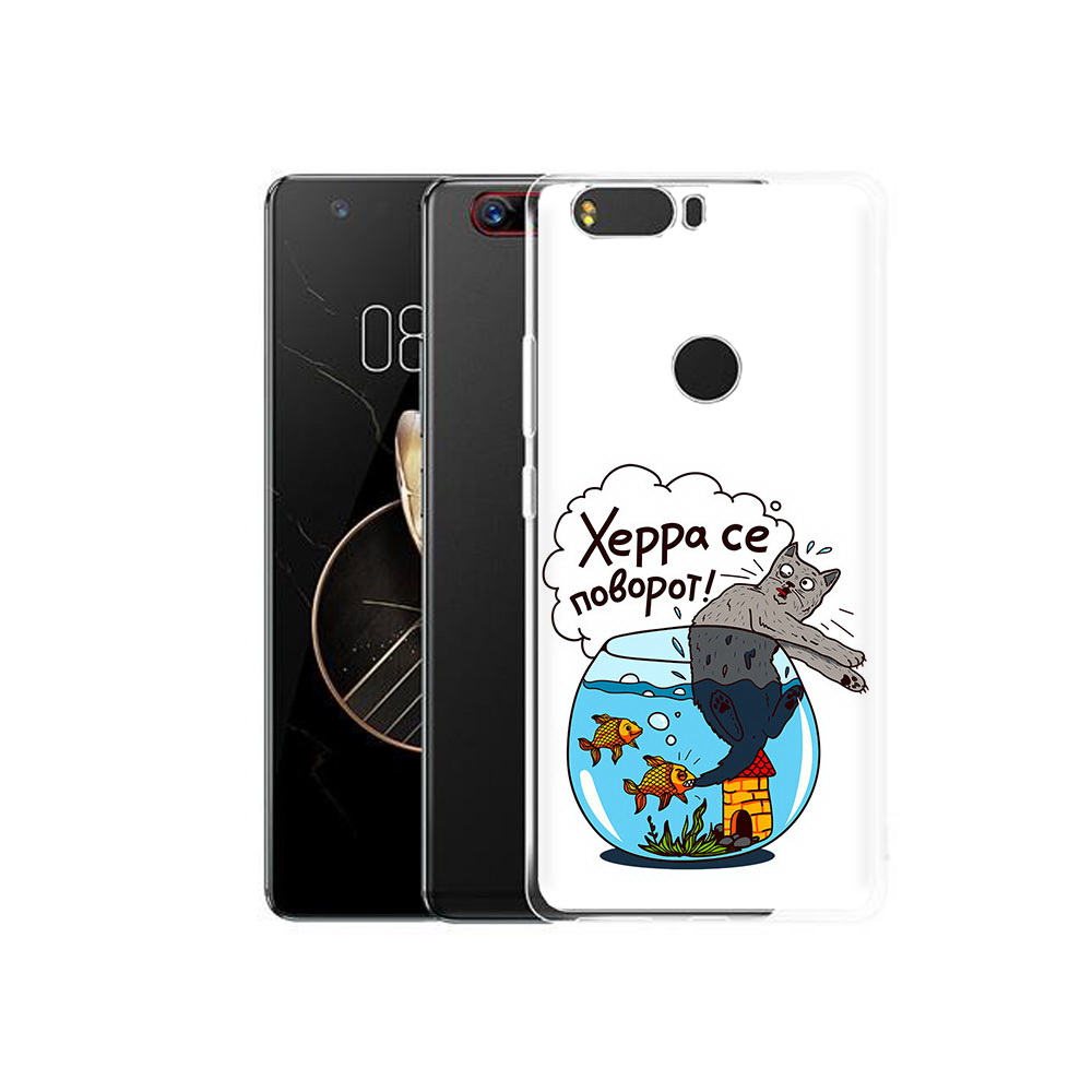 Чехол MyPads Tocco для ZTE Nubia Z17 Рыбы с котом (PT75244.452.149)