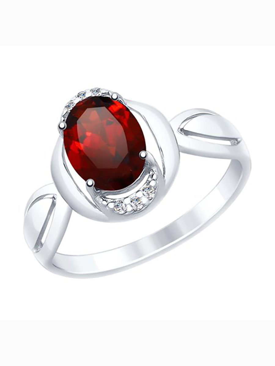 

Кольцо женское из серебра с гранатом, фианитом 585Gold 701010763, р, 701010763