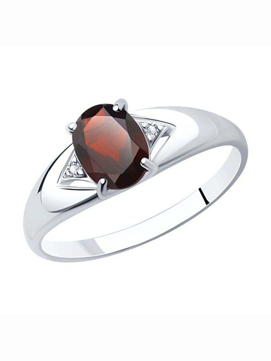 

Кольцо женское из серебра с гранатом, фианитом 585Gold 701010792, р, 701010792