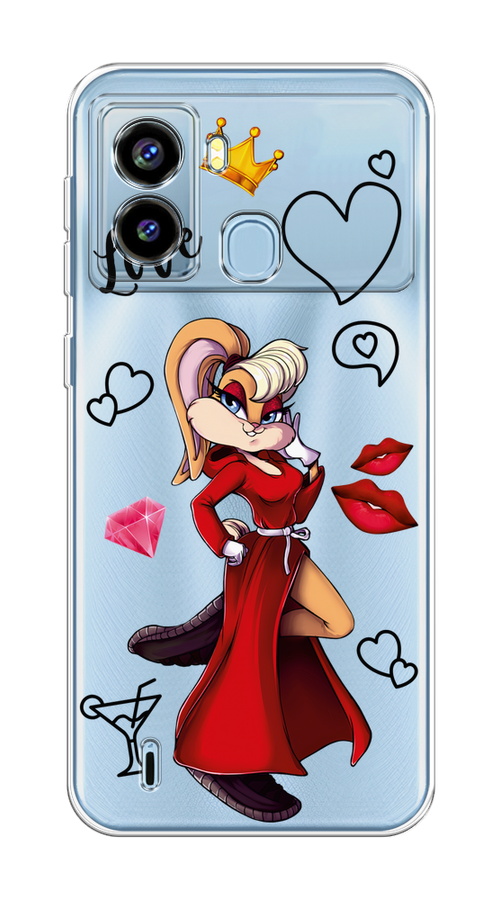 

Чехол на Tecno Pop 6 "Rich Lola Bunny", Красный;бежевый;оранжевый, 302050-6