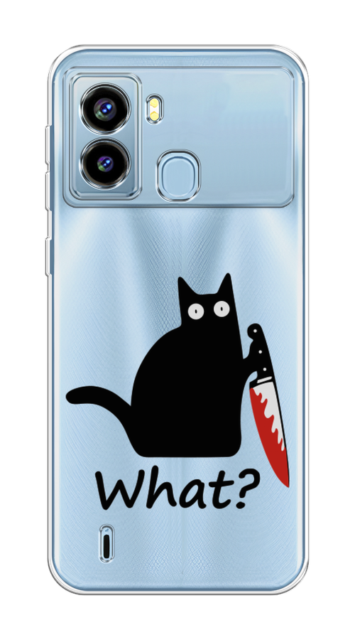

Чехол на Tecno Pop 6 "Котик с ножом", Черный;красный, 302050-6