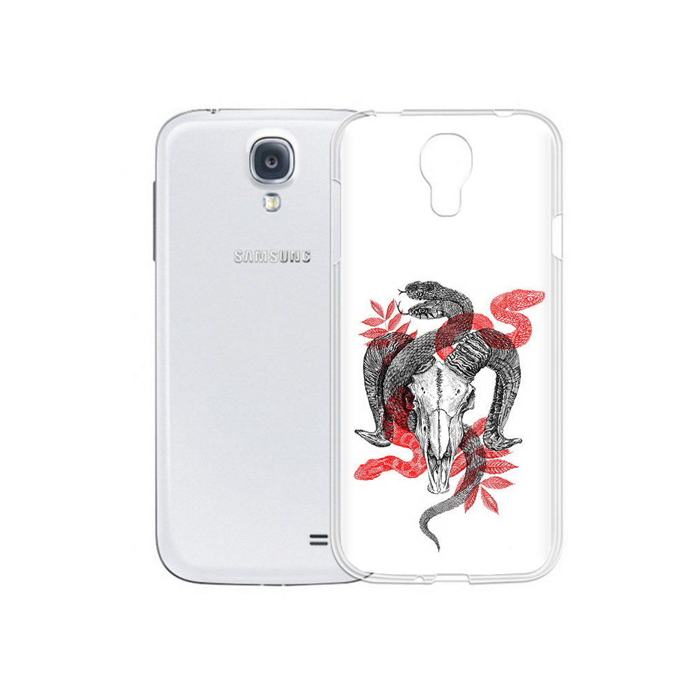

Чехол MyPads Tocco для Samsung Galaxy S4 змея в черепе рисунок (PT41285.571.365), Прозрачный, Tocco