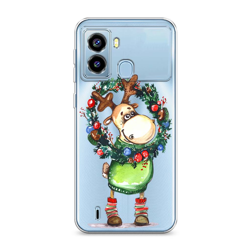 

Чехол на Tecno Pop 6 "Олень с новогодним венком", 302050-4