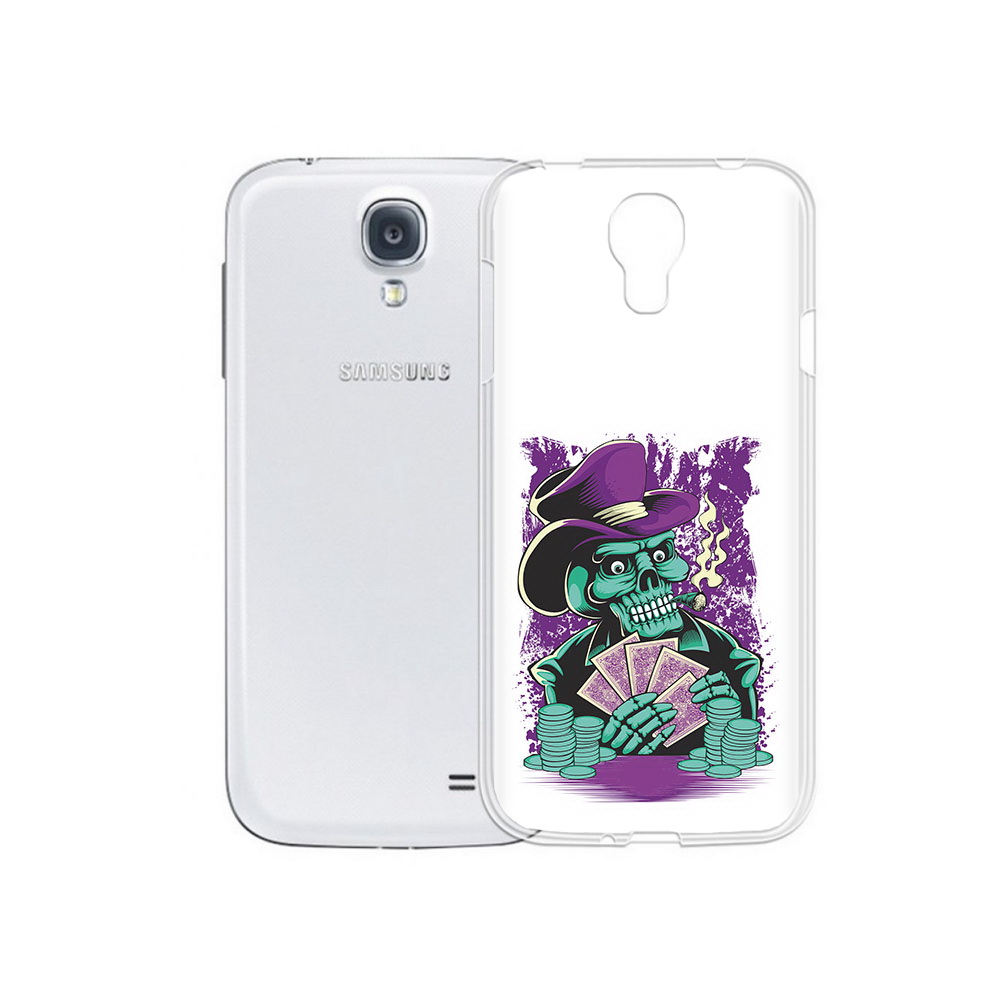 

Чехол MyPads Tocco для Samsung Galaxy S4 зеленый череп с картами (PT41285.571.361), Прозрачный, Tocco