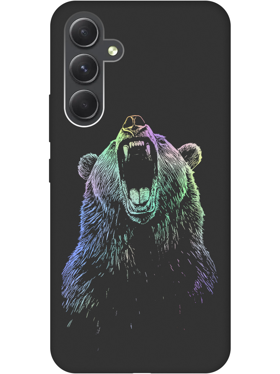 

Силиконовый чехол на Samsung Galaxy A54 5G с принтом "Медведь Гризли" матовый черный, Черный;серебристый, 769297613