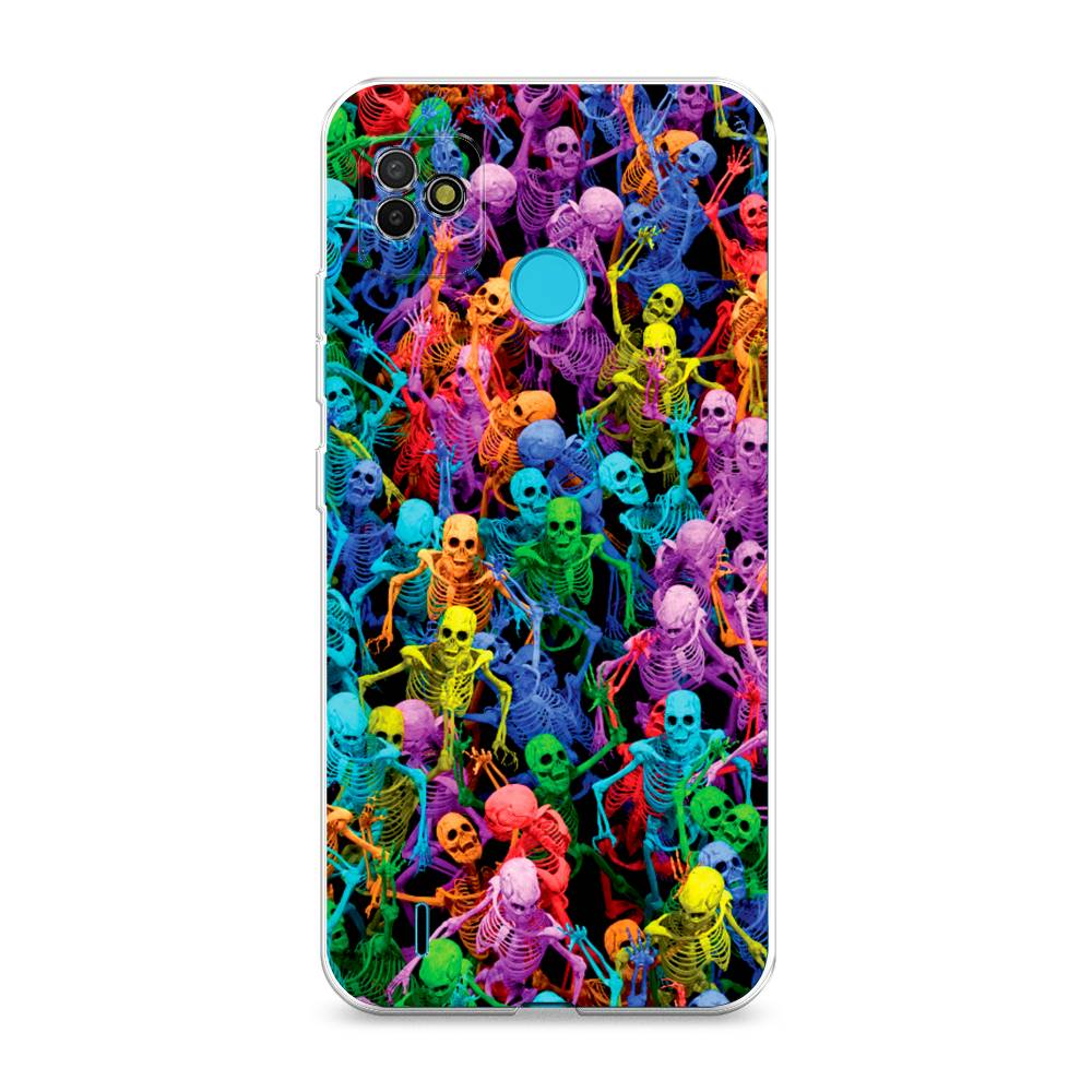 

Чехол на Tecno POP 5 "Вечеринка скелетов", Фиолетовый;желтый;оранжевый, 301150-6
