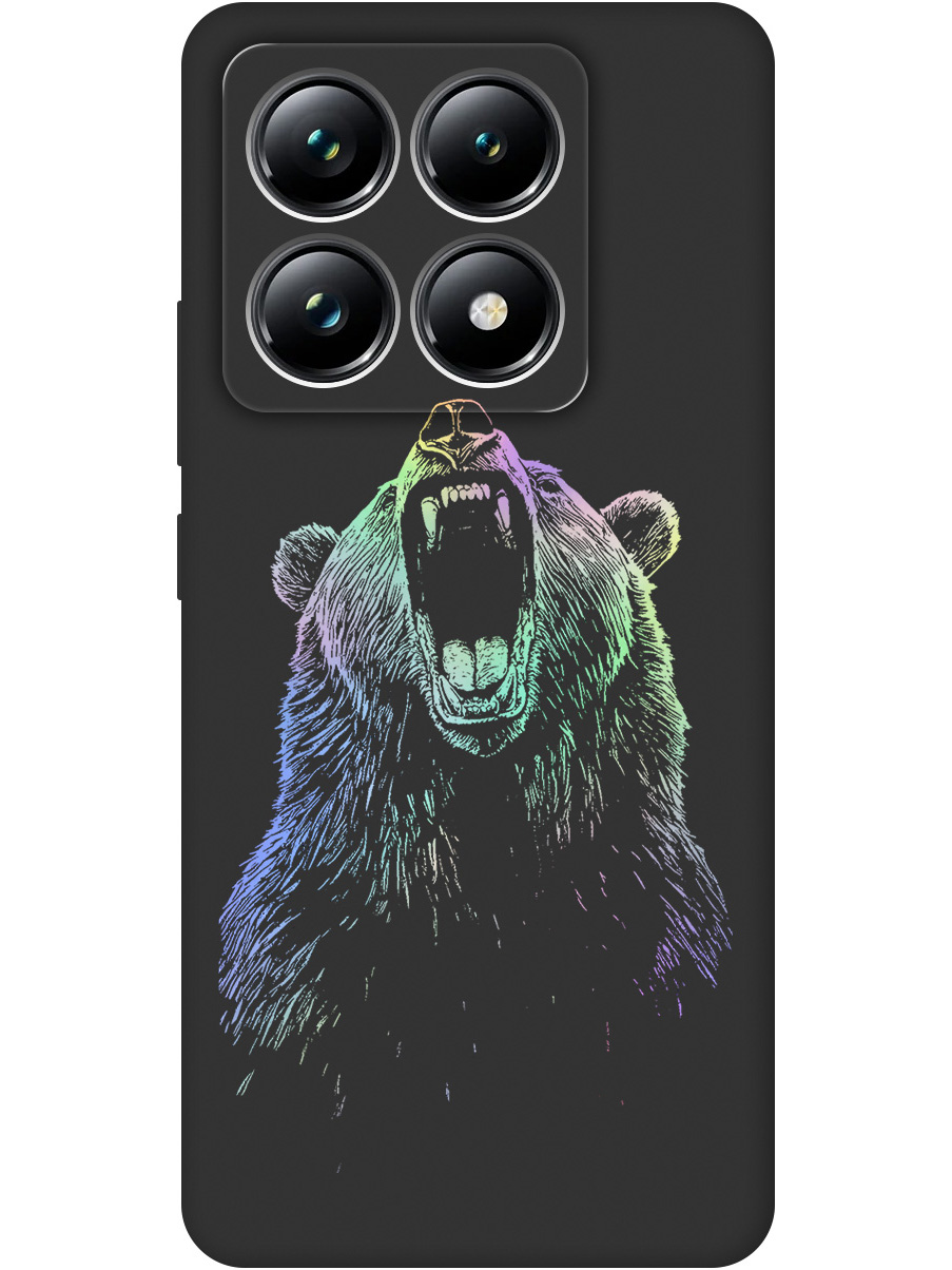 

Силиконовый чехол на Xiaomi 14T Pro с принтом "Медведь Гризли" матовый черный, Черный;серебристый, 785979013