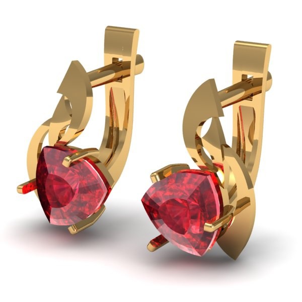 

Серьги из красного золота с гранатом 585Gold 202008490, 202008490