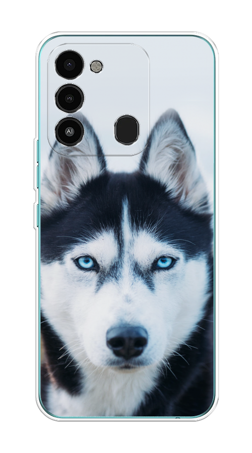 

Чехол на Tecno Spark Go 2022 "Хаски 2", Синий;белый, 301250-1
