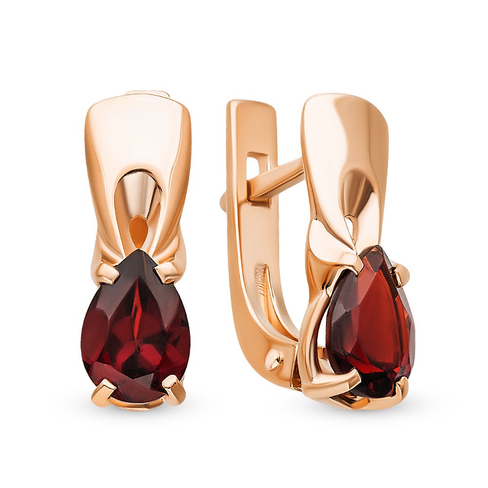 

Серьги из красного золота с гранатом 585Gold 202007897, 202007897