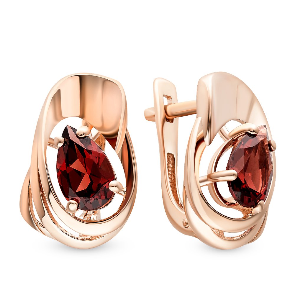 

Серьги из красного золота с гранатом 585Gold 102006885, 102006885