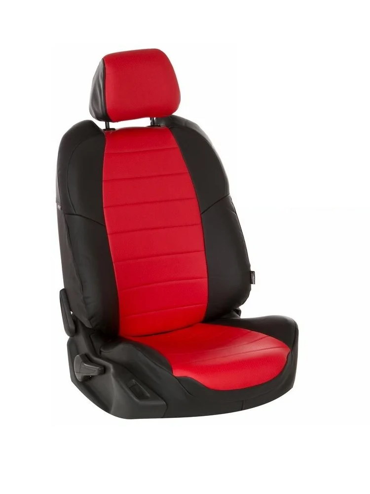 фото Авточехлы bmw 1 1 e87 2004-2020 5 дверей экокожа черн красный bm-1s-e87kh-chekr-e автопилот