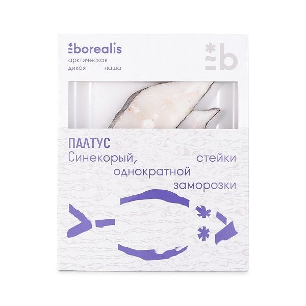 

Палтус Borealis синекорый свежемороженый стейки 400 г