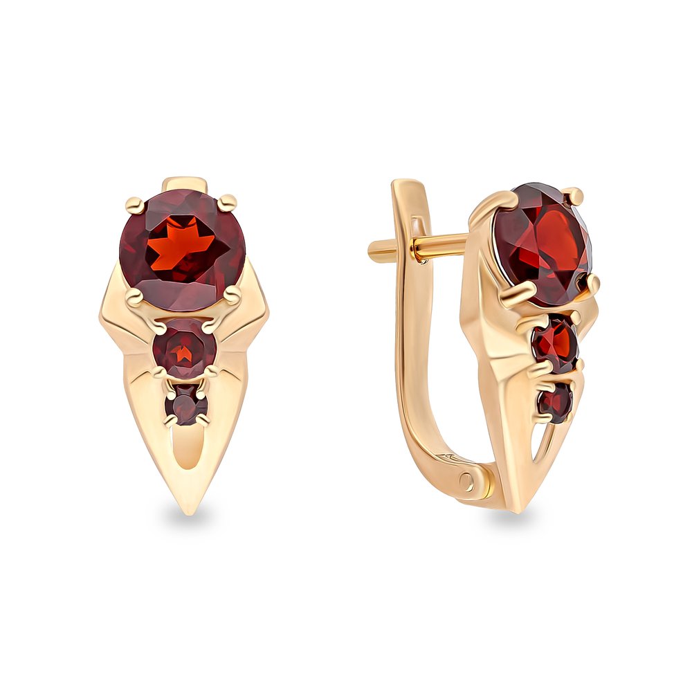 

Серьги из красного золота с гранатом 585Gold 202007821, 202007821