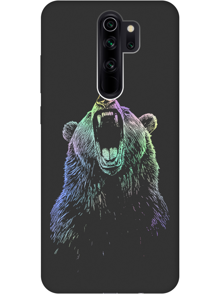 

Силиконовый чехол на Xiaomi Redmi Note 8 Pro с принтом "Медведь Гризли" матовый черный, Черный;серебристый, 721936313