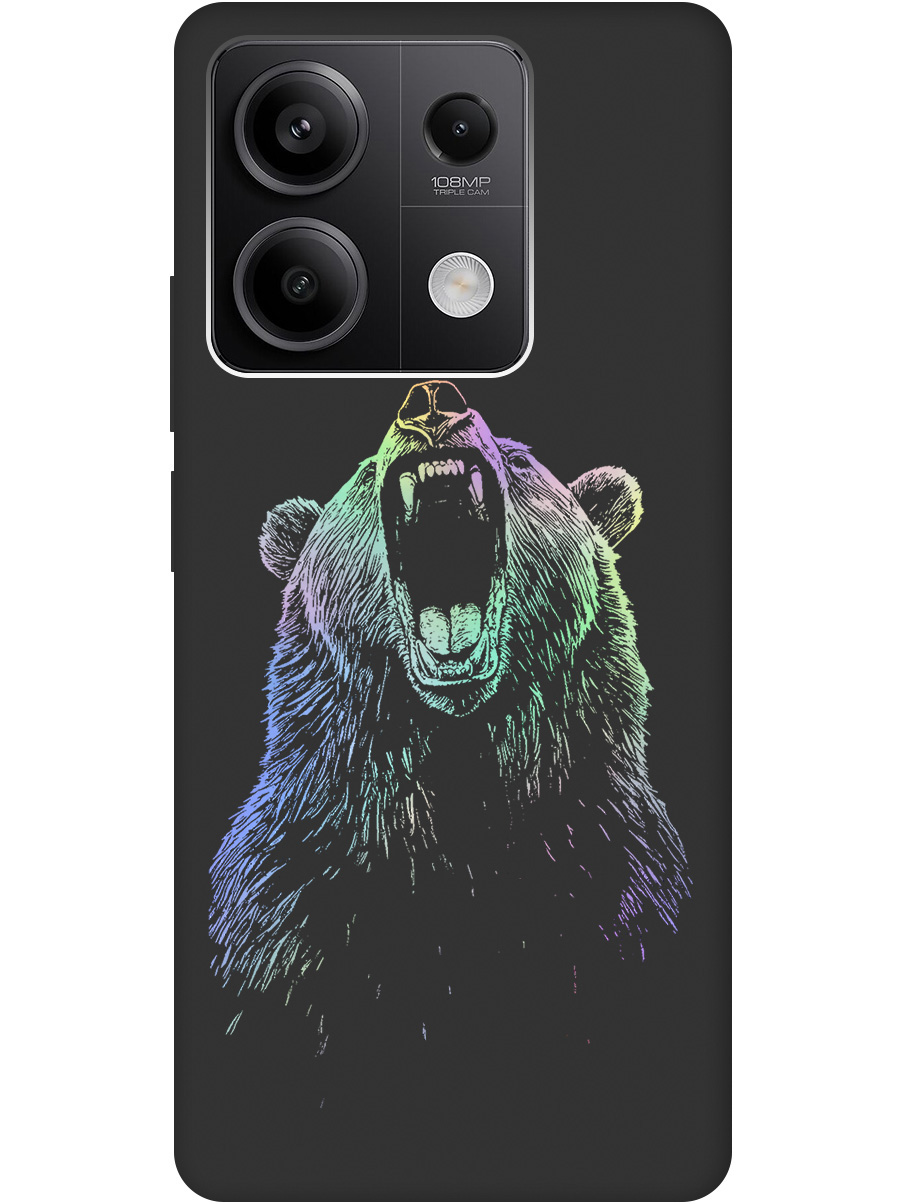 

Силиконовый чехол на Xiaomi Redmi Note 13 5g с принтом "Медведь Гризли" матовый черный, Черный;серебристый, 776587013