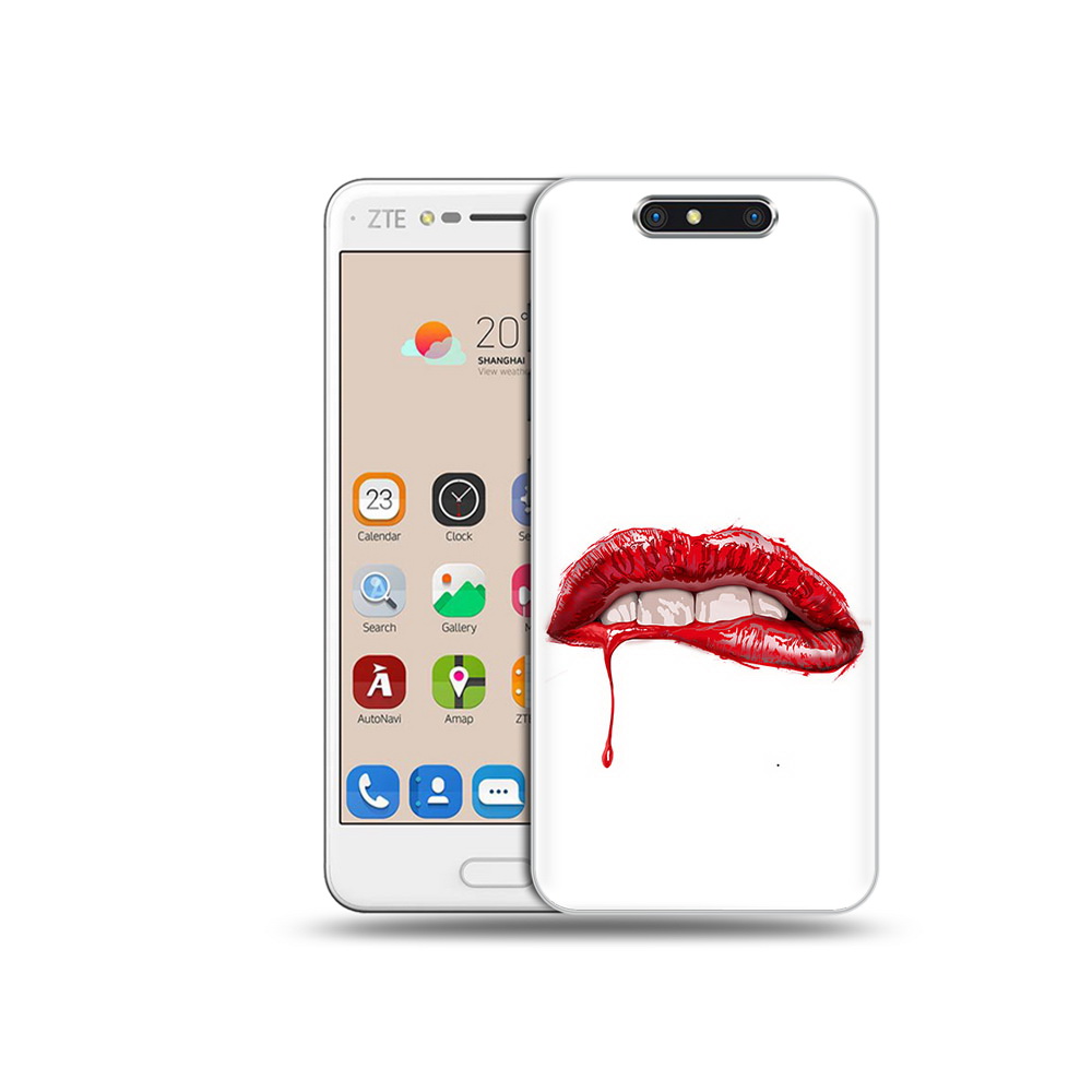 Чехол MyPads Tocco для ZTE Blade V8 яркие красные губы (PT100217.451.706)