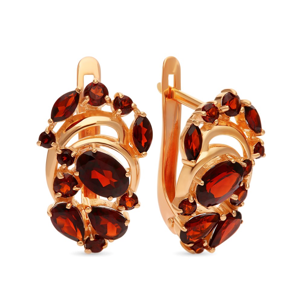 

Серьги из красного золота с гранатом 585Gold 202007728, 202007728