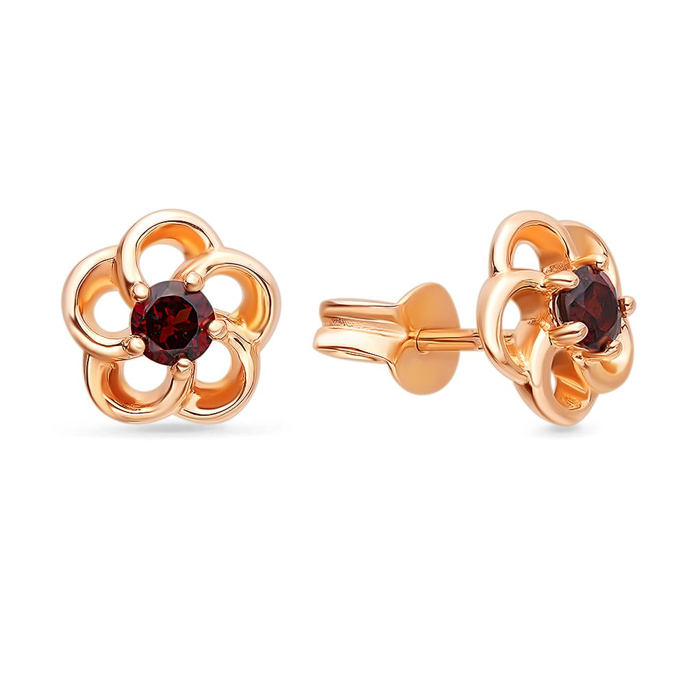 

Серьги из красного золота с гранатом 585Gold 202007647, 202007647