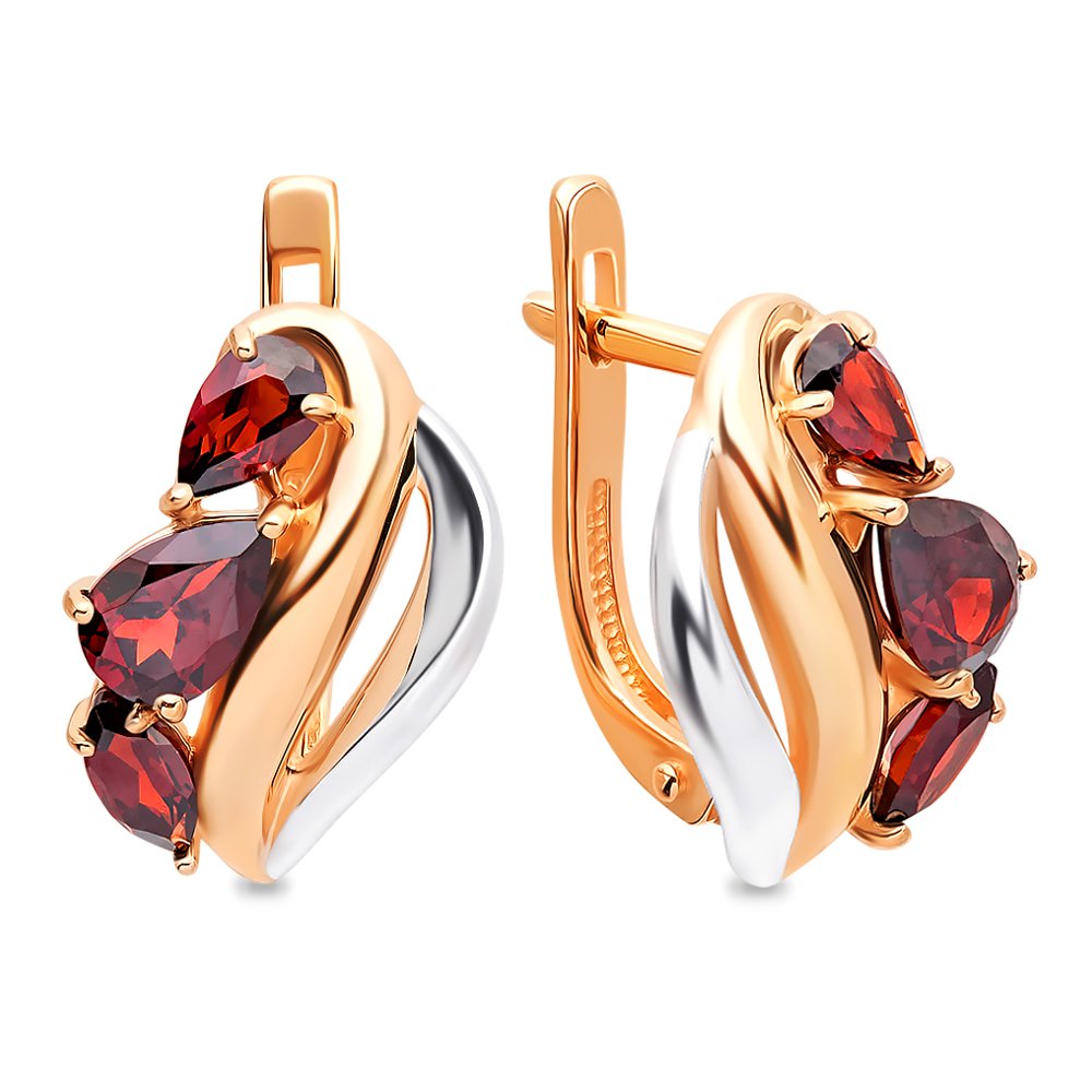 

Серьги из красного золота с гранатом 585Gold 202007485, 202007485