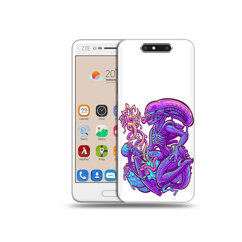 Чехол MyPads Tocco для ZTE Blade V8 чужой фиолетовый цвет (PT100217.451.693)