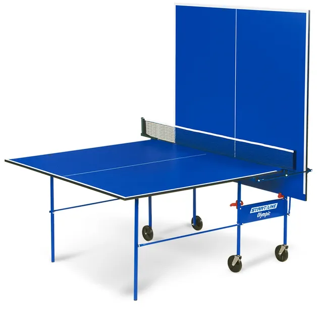 Теннисный стол Start Line Olympic синий, для помещений, для дома,складной, с встроенной се