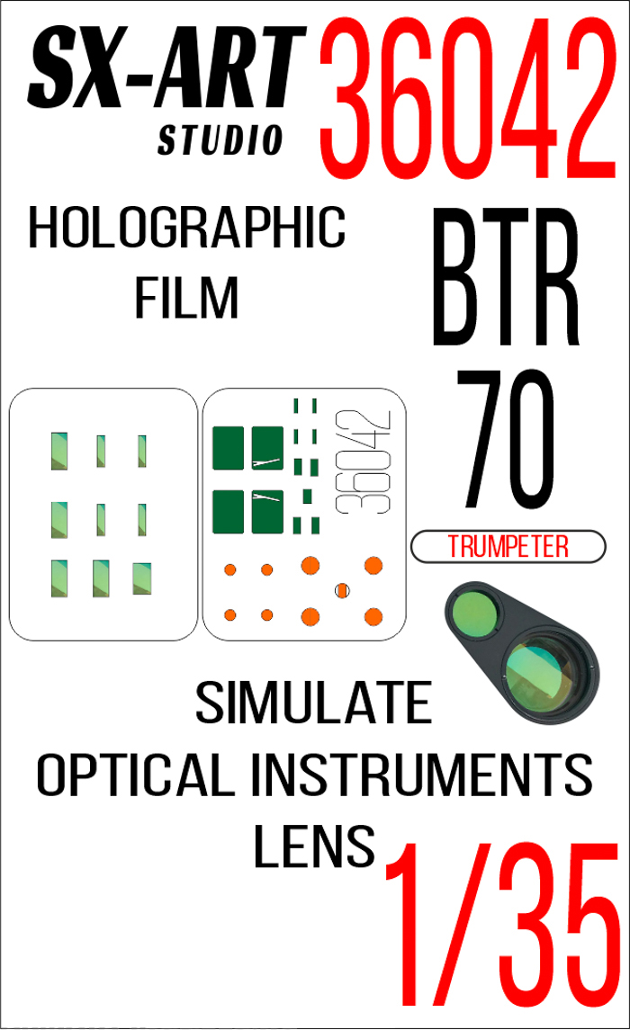 36042SX Имитация смотровых приборов BTR-70 Trumpeter