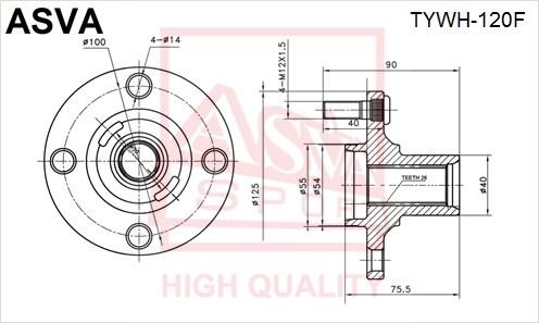

Ступица колеса ASVA TYWH-120F