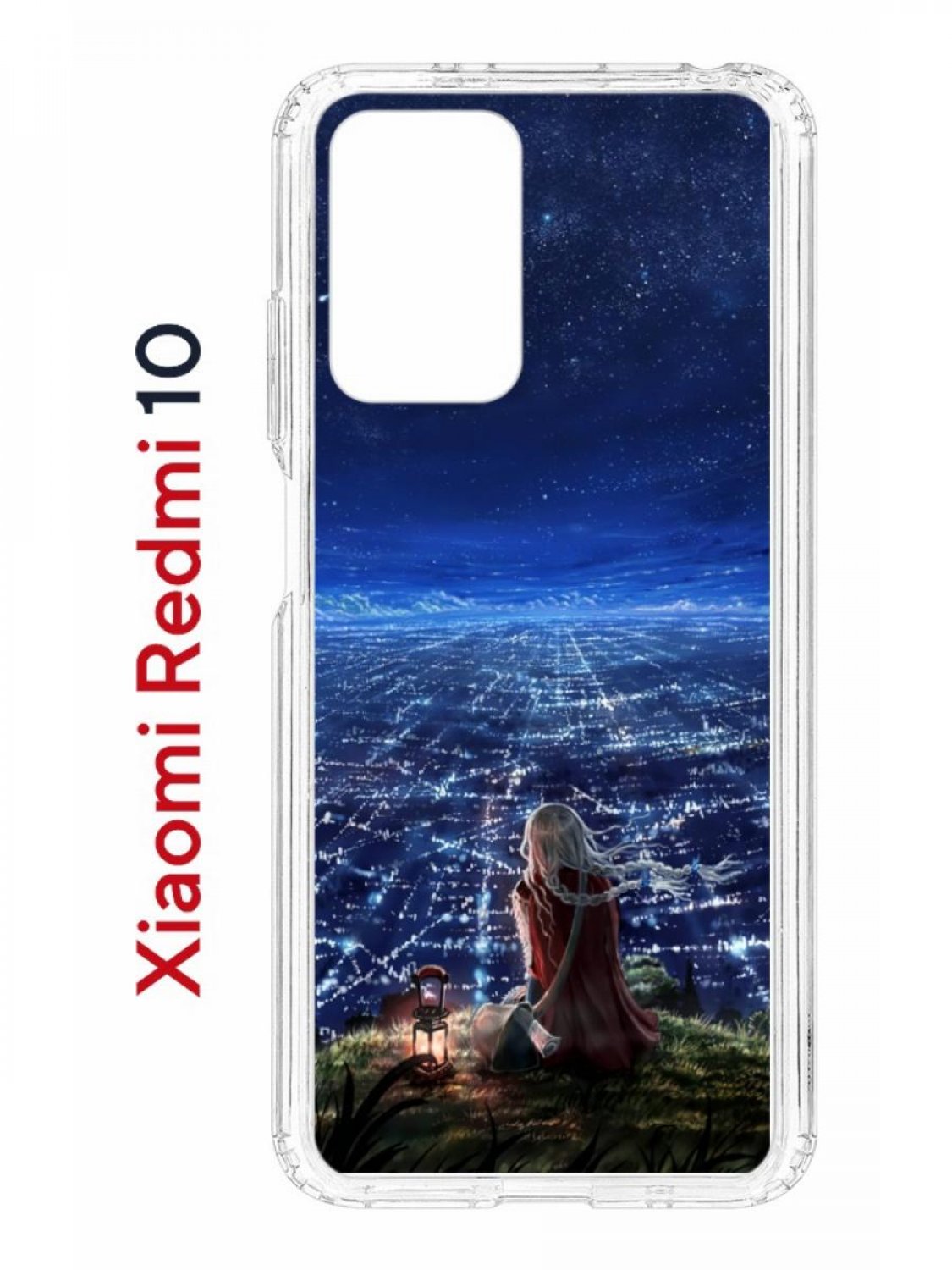 фото Чехол на xiaomi redmi 10/10 prime kruche print ночные огни,противоударный бампер с принтом кruче